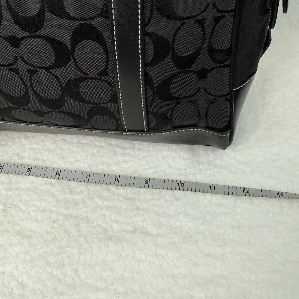 Coach Limited Edition Signature Black Jacquard Leather Satchel 6097 Logo Handbag